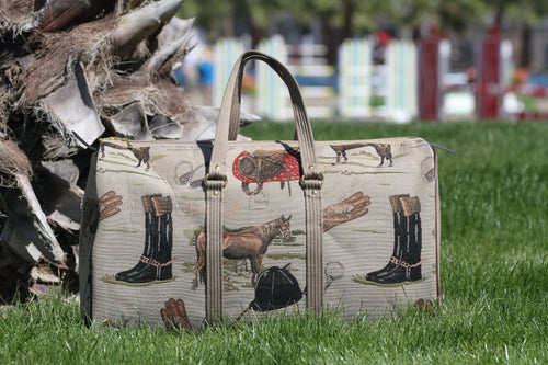 Equestrian Tapestry Duffle Bag-English Design
