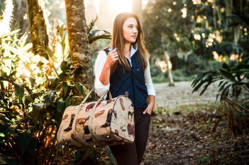 Equestrian Tapestry Duffle Bag-English Design