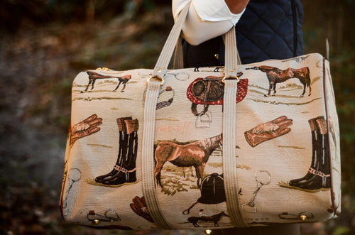 Equestrian Tapestry Duffle Bag-English Design