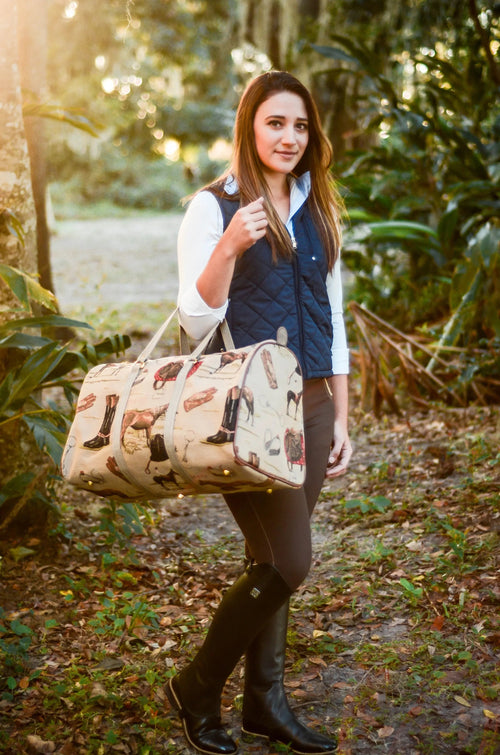 Equestrian Tapestry Duffle Bag-English Design