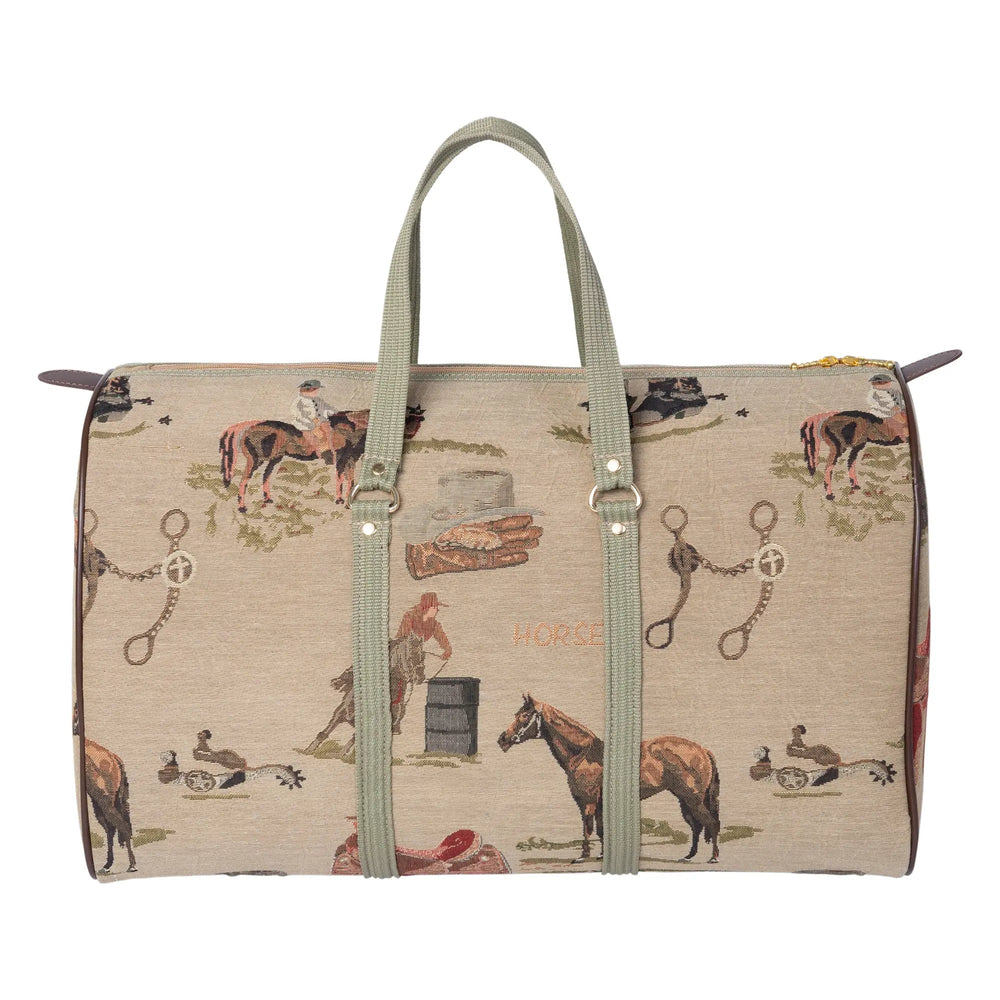 Equestrian Tapestry Duffle Bag-Western Design