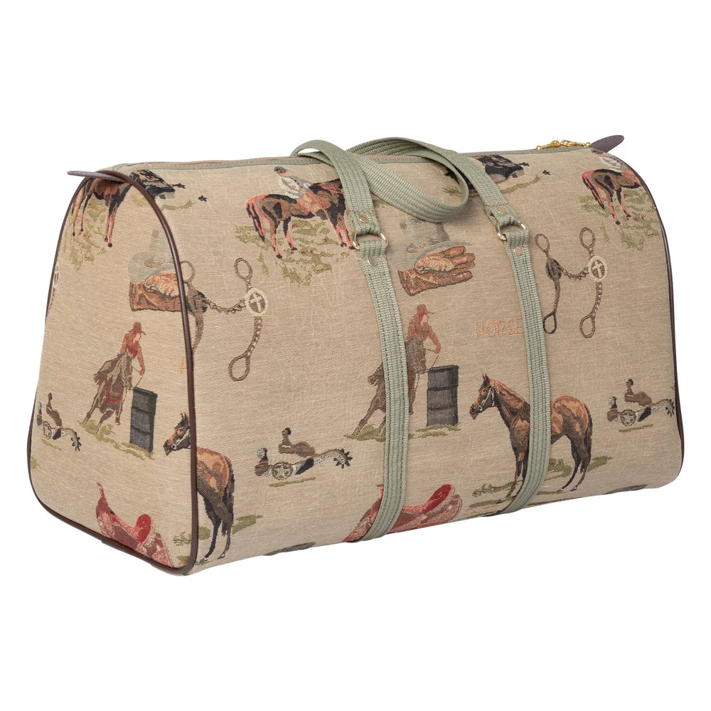 Equestrian Tapestry Duffle Bag-Western Design
