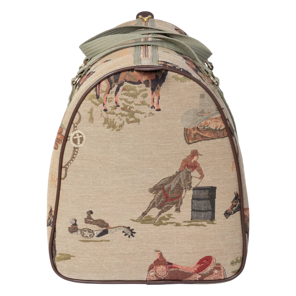 Equestrian Tapestry Duffle Bag-Western Design