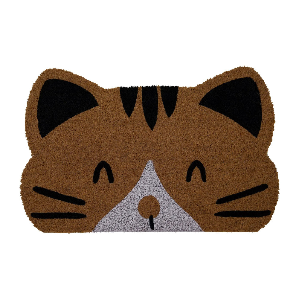 Huntley Pet Cat Print Natural Coir Door Mat with Anti Slipping