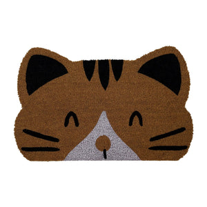 Huntley Pet Cat Print Natural Coir Door Mat with Anti Slipping