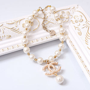 Pearls Charm Dog Necklace C** style