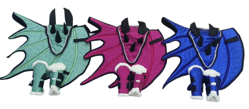 Dragon Saddle Pad Set of 3: Handmade Fantasy Equestrian Gear