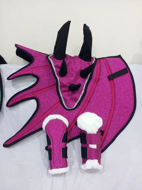 Dragon Saddle Pad Set of 3: Handmade Fantasy Equestrian Gear