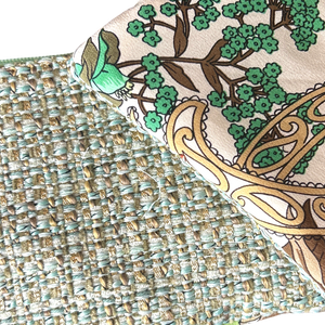 Garden Trellis Vintage Silk Scarf Coffee Run Keychain Bag