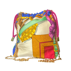 Grand Manege Vintage Scarf Drawstring Crossbody Bag