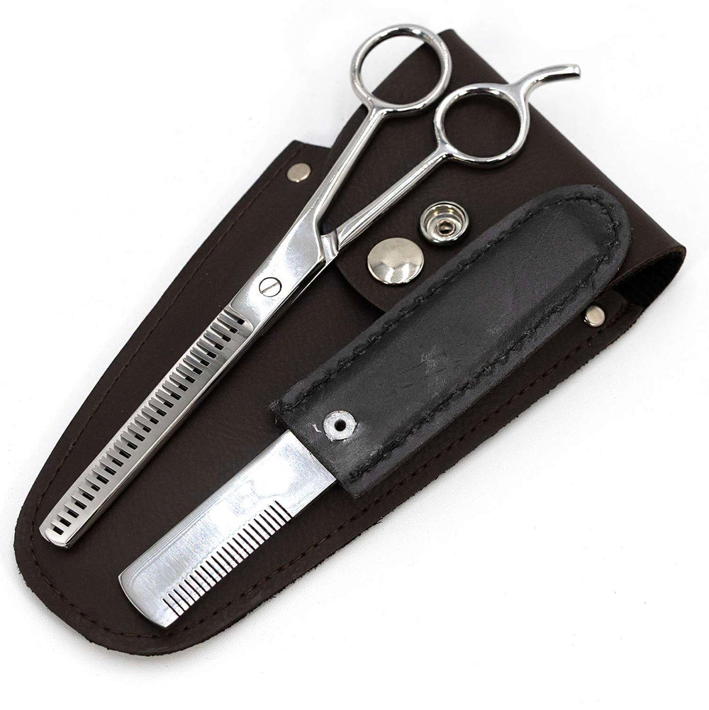 Grooming Trim Kit #24412 – Professional Thinning Shears, Stripping Comb & Belt Case