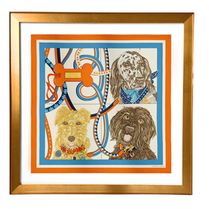 Jour de Casting Detail Framed Vintage Silk Scarf 24"