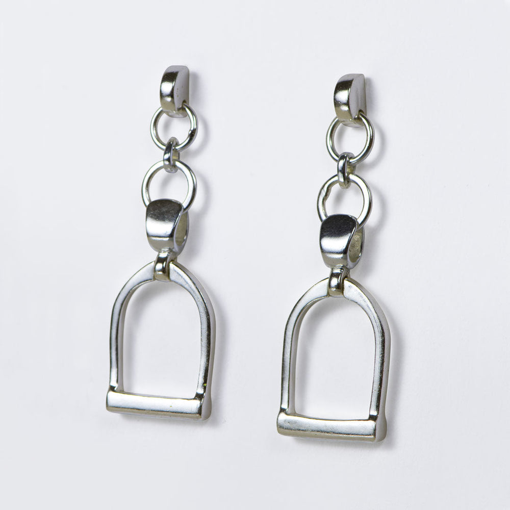 Cortina - Cuban Chain Horse Stirrup Necklace in Silver