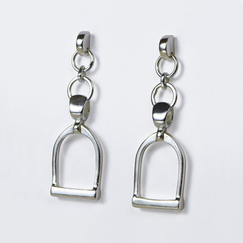 Cortina - Cuban Chain Horse Stirrup Necklace in Silver