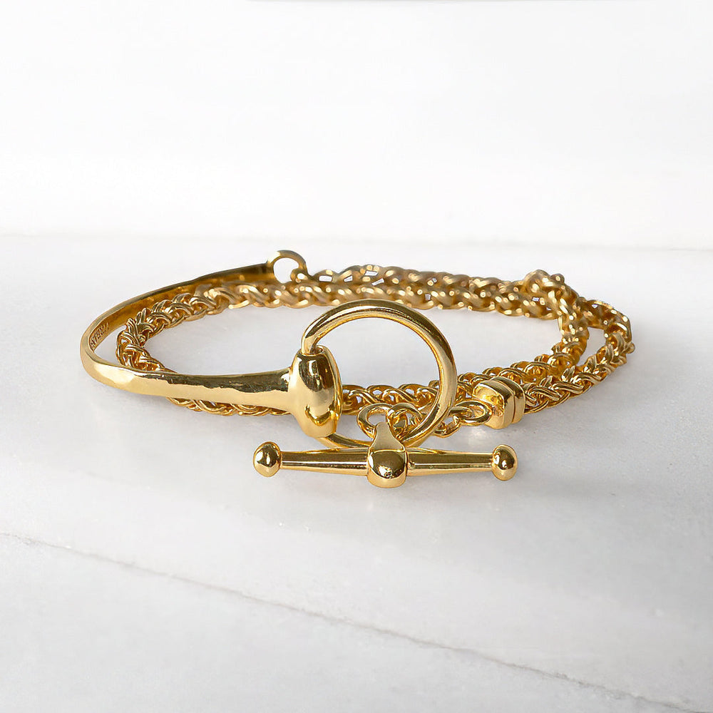 Odeza - Wrap Around Horse Bit Bracelet in Gold