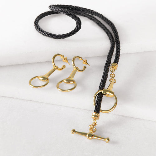 Odeza - Horse Bit Bracelet in Gold & Black