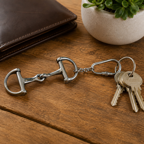 Huntley Equestrian Silver D-Bit Keychain