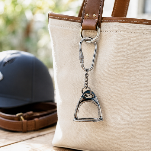 Huntley Equestrian Silver English Stirrup Keychain