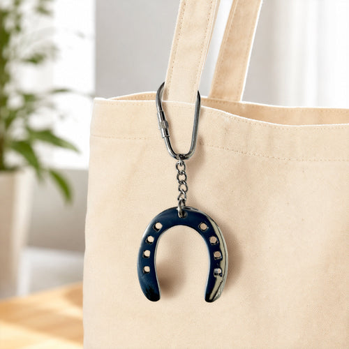 Huntley Equestrian Silver Horsehoe Keychain