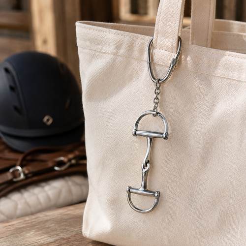 Huntley Equestrian Silver D-Bit Keychain
