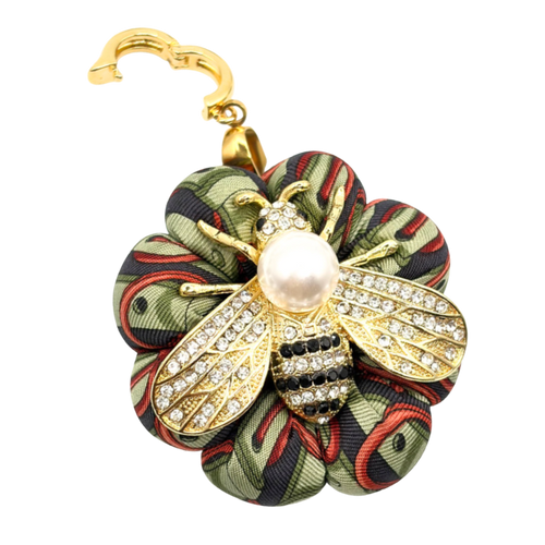 Belt Print Bumblebee Vintage Silk Necktie Necklace