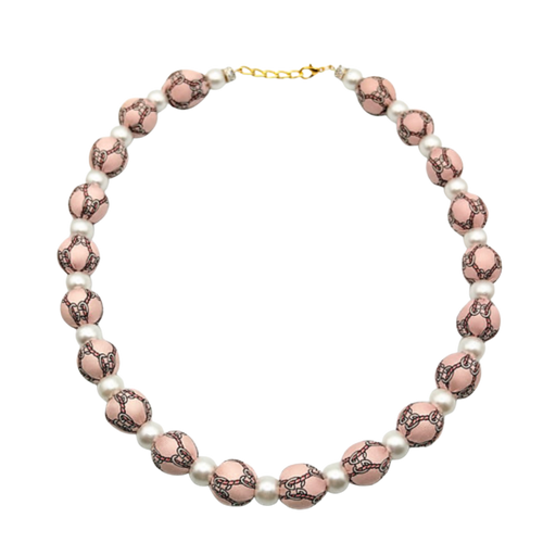 GG Rope Pink Stallion Vintage Silk Necktie Necklace