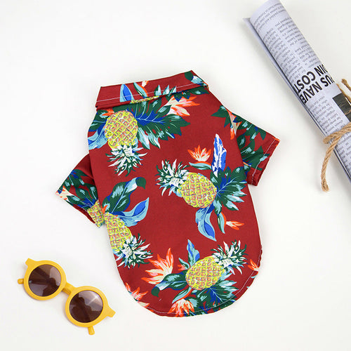 Hawaiian Pet Beach Shirt – Tropical Print Summer Outfit