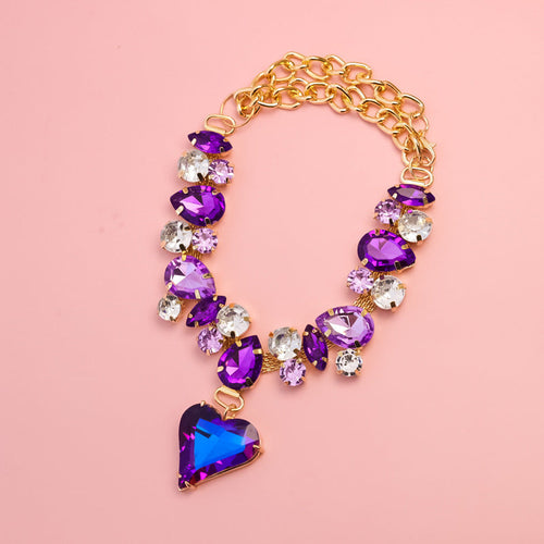 Crystal Heart Pet Necklace Dog accessories
