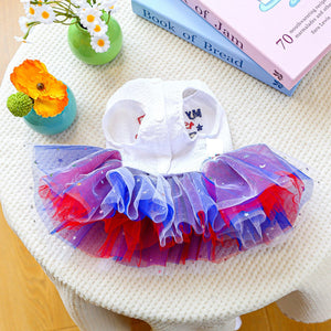 4th of July Dog Dress – Tulle Skirt & Patriotic Print