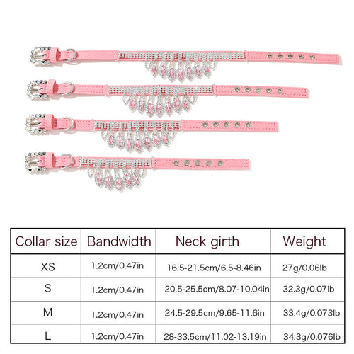 Crystal Chandelier Gemstone Pet Collar 4 Color