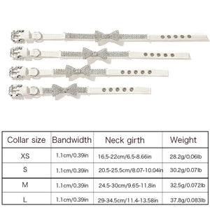 Crystal Bow Dressy Pet Collar for Dogs