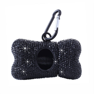 Bling Dog Poop Bag Holder – Crystal Bone Dispenser
