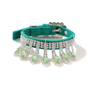 Crystal Chandelier Gemstone Pet Collar 4 Color