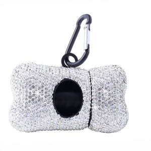 Bling Dog Poop Bag Holder – Crystal Bone Dispenser