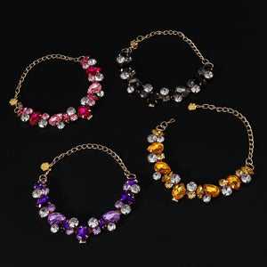 Luxury Pet Necklace – Crystal Beads & Adjustable Chain