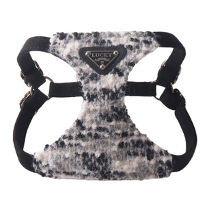 Luxury Tweed Dog Harness and Leash Set Soft Adjustable Small Dog Walking Vest