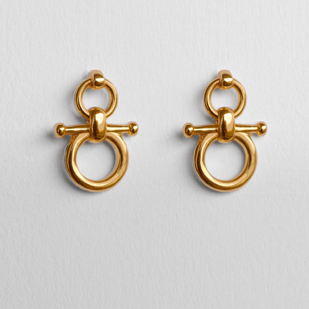 Ocala - Single Horse Bit Equestrian Earring in Gold