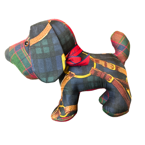 Black Watch Tartan Vintage Silk Scarf Loyal Puppy