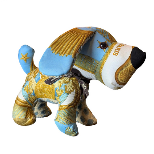 Poste et Cavalerie Vintage Silk Scarf Loyal Puppy