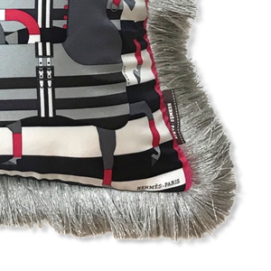 Rocabar Noir Vintage Silk Scarf Pillow 19"