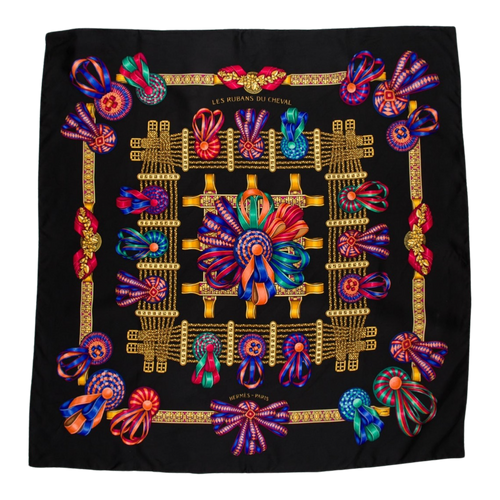 Rubans du Cheval Noir Vintage Silk Scarf Crossbody Bag