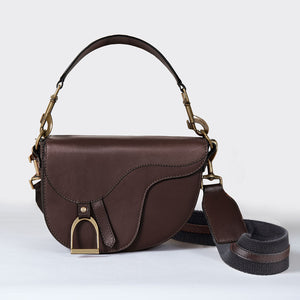 Signature Saddle Bag - Luxury Leather in Deep Brown