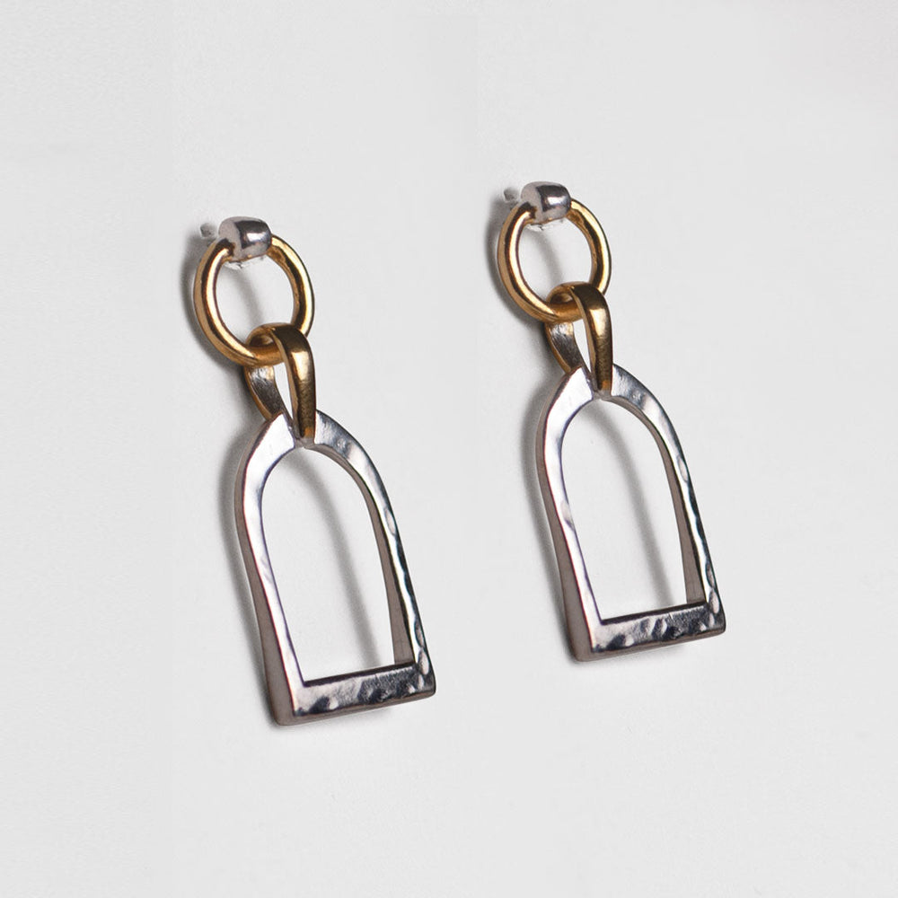 Denby - Riding Stirrup Earring in Two Tone