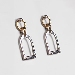 Denby - Riding Stirrup Earring in Two Tone