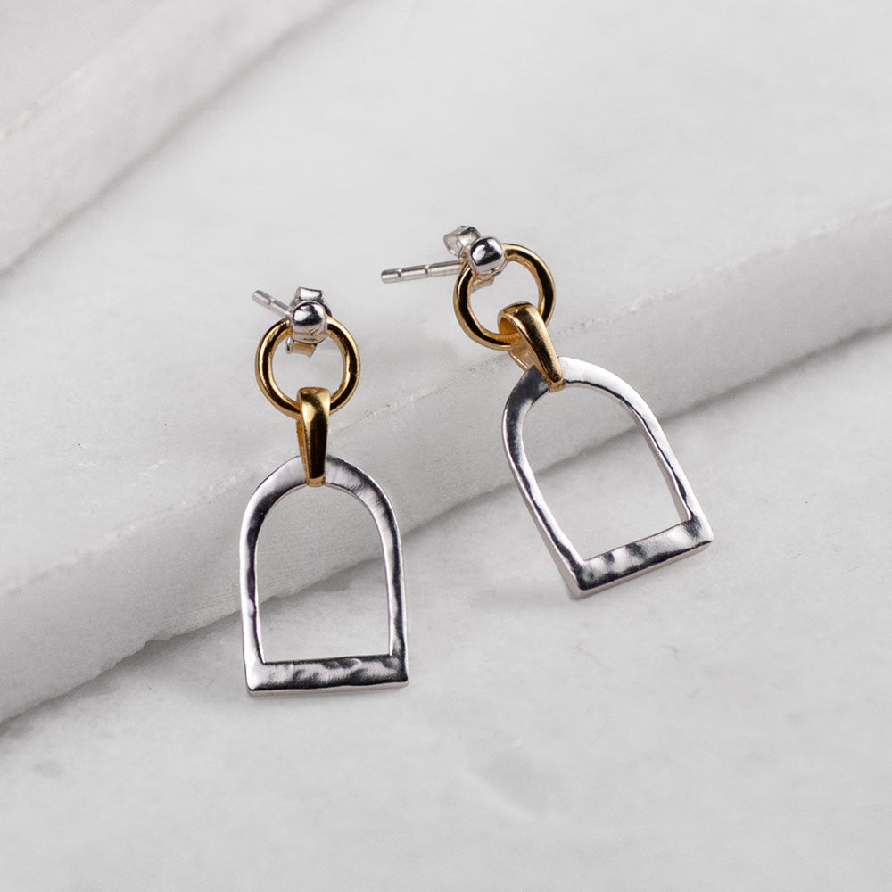 Denby - Riding Stirrup Earring in Two Tone