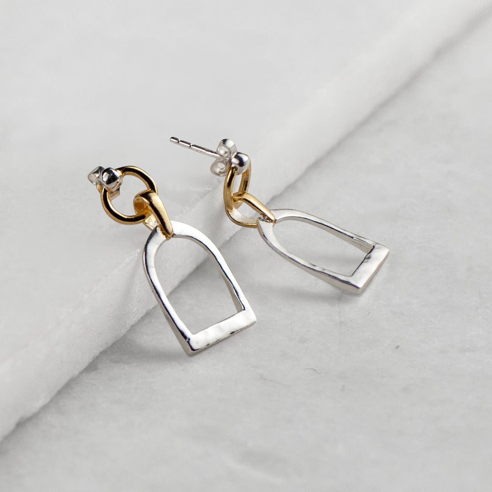 Denby - Riding Stirrup Earring in Two Tone