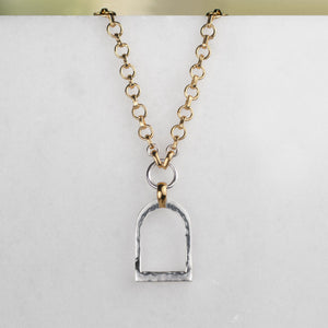 Denby - Two Tone Equestrian Riding Stirrup Necklace