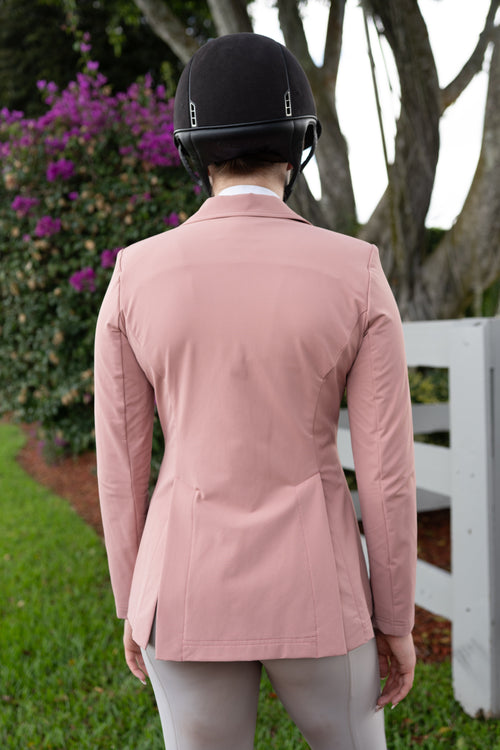 Grand Prix Quinn Show Jacket, 4 Button Front with Hidden Zipper Closure, Rose