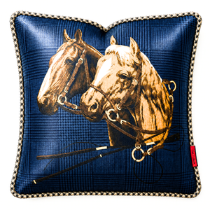 Prince of Wales Equestrian Horses Silk Scarf Pillow 24"