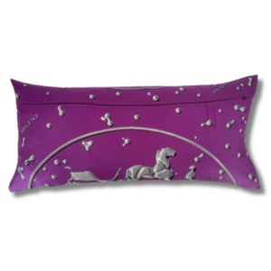 Vif Argent Purple Vintage Silk Scarf Lumbar Pillows 35"